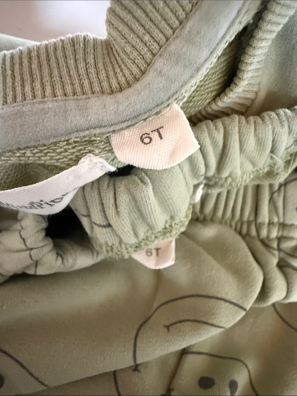 Indy and Pippa Smiley Jogger Set sweatshirt and sweatpants Green Color Size 6T - Picture 4 of 10